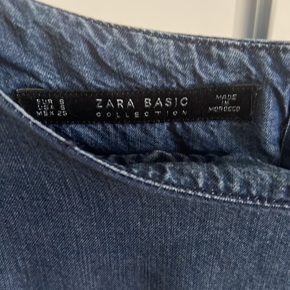 LAST CALL - Chambray, peplum, 3/4 length top - Picture 3 of 3